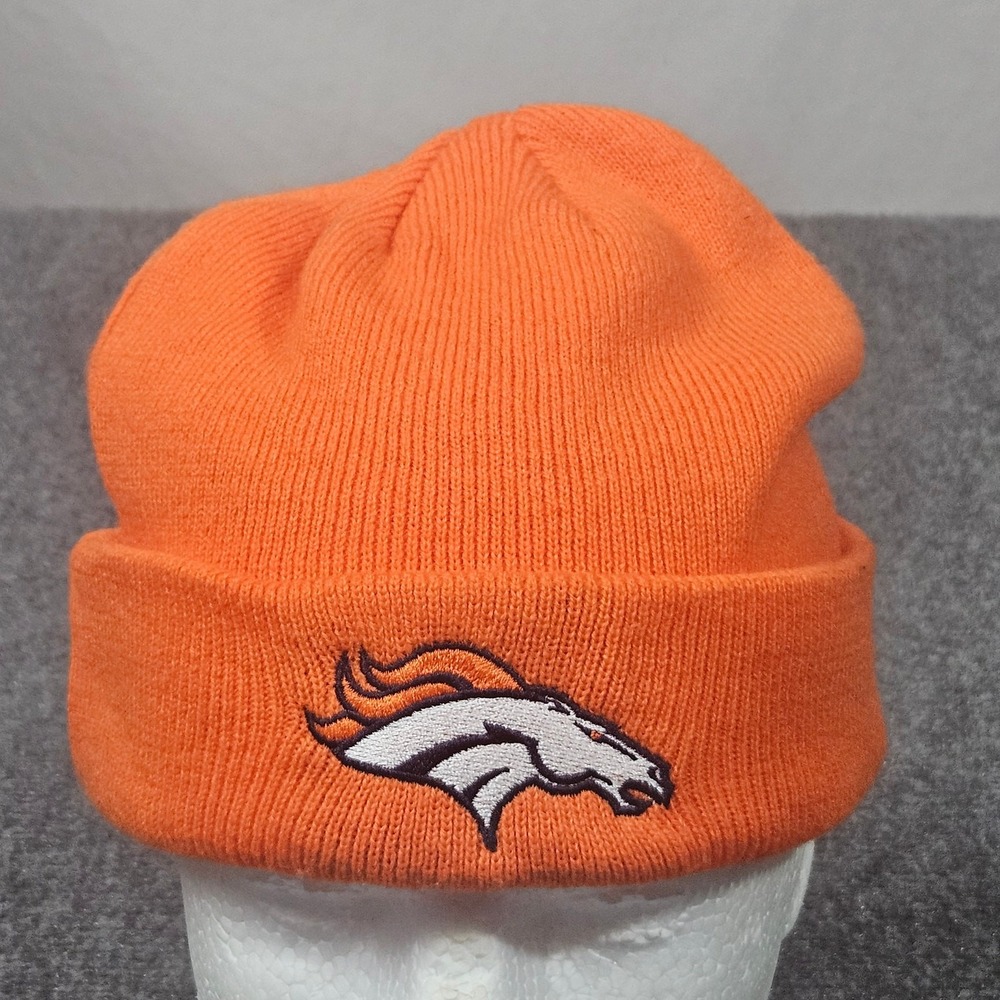 Denver‎ Broncos Beanie Hat Mens OSFM Orange Knit Cuffed Embroidered NFL Football